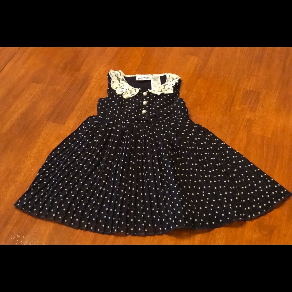 Navy polka dot dress